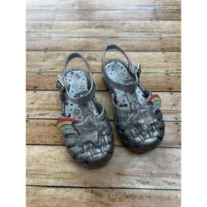 Mini Melissa Silver Rainbow Shooting Star Sandals Toddler Girls Size 10